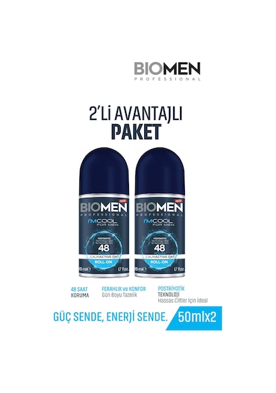 Roll-on For Men Ferahlatıcı Etki I'm Cool 2x 50 ML