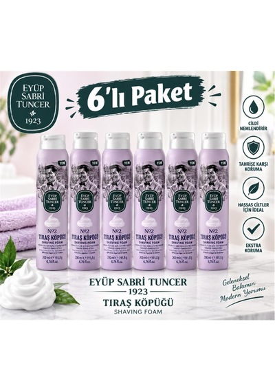 Eyüp Sabri Tuncer Tıraş Köpüğü No:2 - 200 Ml 6lı Paket