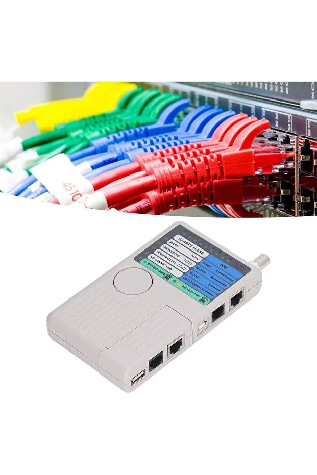 Rj45+usb+rj11+bnc Profesyonel Çantalı Telefon Koaksiyel Usb 4'ü 1 Arada Uzaktan Kablo Test Cihazı Hızlı Tepki Ayrılabilir Network