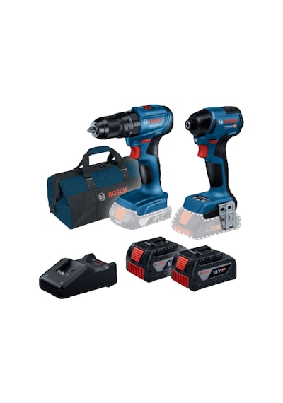 Bosch GSB 185 + Darbeli GDR 18V-220 C + Çift Akü 2x4AH Set