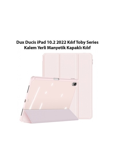More TR Dux Ducis Apple Uyumlu iPad 10.2 2022 Kılıf Toby Series Kalem Yerli Manyetik Kapaklı Kılıf - Pembe