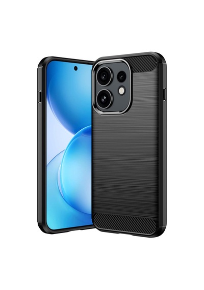 Caseonn Oppo Reno16 5g Kılıf Karbon Fiber Desenli Koruyucu Arka Kapak Siyah