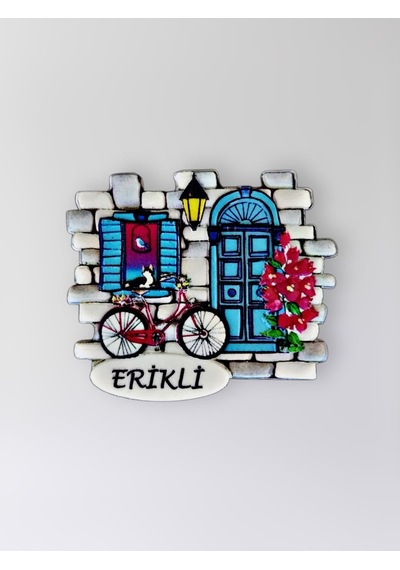 Erikli Polyester Kabartmalı Magnet 7x6,5 Cm Şehir Magneti Dekoratif Hediyelik Buzdolabı Süsü Kod:1277