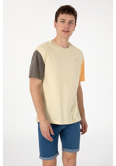 U.S. Polo Assn. Erkek Comfort Fit Bisiklet Yaka Açık Haki Tişört 50306921-VR183