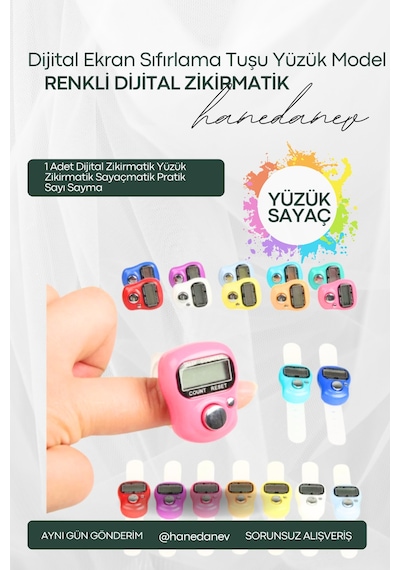 1 Adet Dijital Zikirmatik Yüzük Zikirmatik Sayaçmatik Pratik Sayı Sayma
