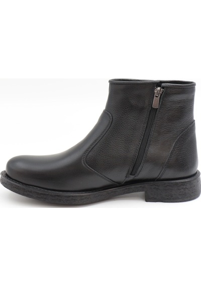 Nesilshoes Nesil Shoes Thrtrk 905 Siyah Hakiki Deri Kauçuk Taban Erkek Bot