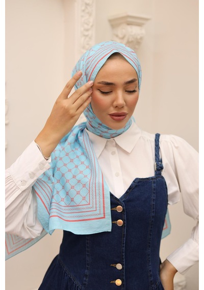 Silk Home Olinda Şal - 49005 - 09 Mavi Turuncu - Mavi Turuncu