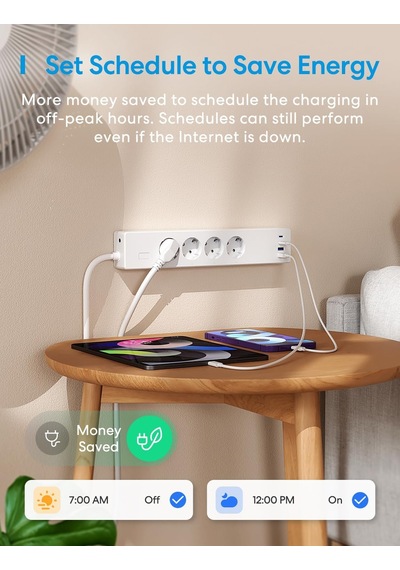 Akıllı Çoklu Priz 4 Güç 2 Usb 2 Type-c Apple Homekit Destekli Beyaz Msp844sma 0