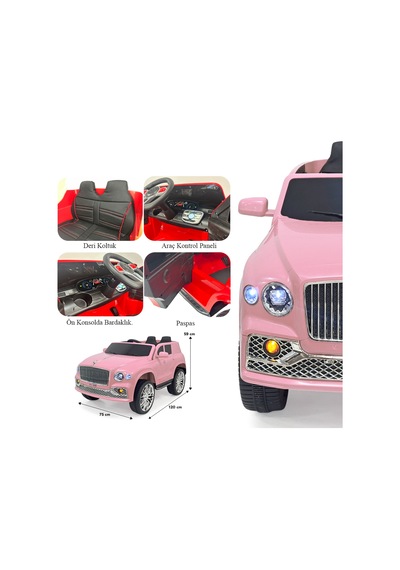 Boss Kumandalı Akülü Araba -pembe 12v Çok Renkli