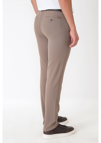 Slim Fit Yan Cep Esnek Yünlü Bej Pantolon P 1232