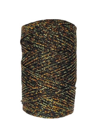 Makrome İpi 3mm Polyester Siyah Altın Simli