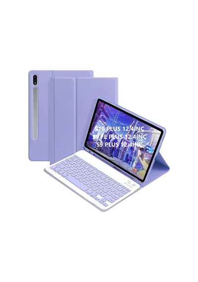 Samsung Galaxy Uyumlu Tab S9 Fe Plus/s10 Plus/s9 Plus Kılıf Kablosuz Klavyeli Case Mobax Türkçe X610-16-810-18 X820 Kılıf