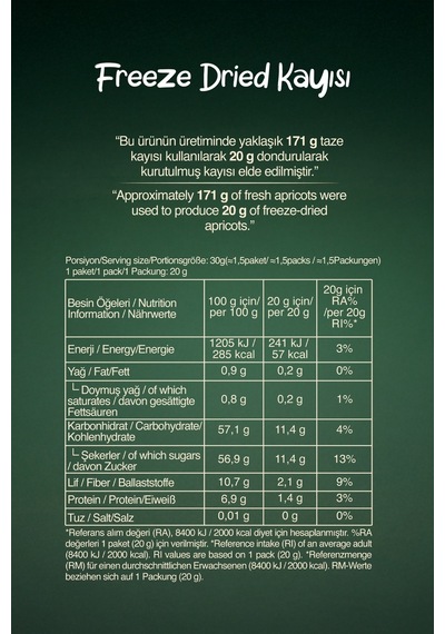 Freeze Dried Kayısı 20 G