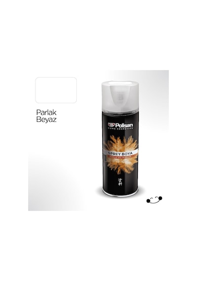 Polisan Akrilik Parlak Beyaz Sprey Boya 400 ML