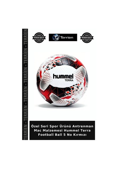 Özel Seri Spor Ürünü Antrenman Mac Malzemesi Hummel Terra Football Ball 5 No Kırmızı
