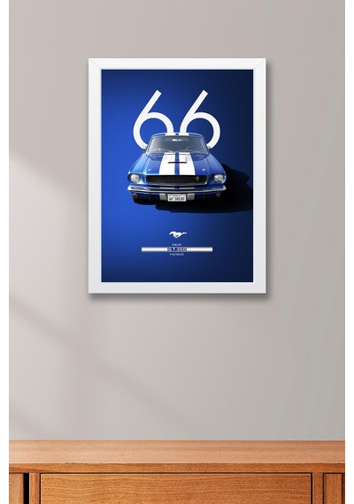 1966 Ford Mustang Shelby Gt350 Çerçeveli Tablo - Special Edition Car Poster