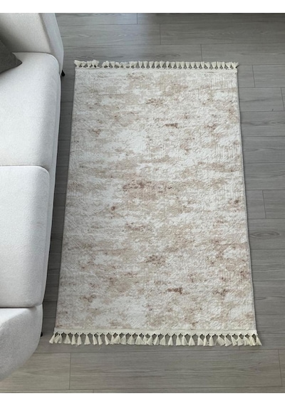Saraz Halı Puffy Kabartma Desenli Yıkanabilir Kaymaz Taban Salon Halısı Mutfak Koridor Halısı S53