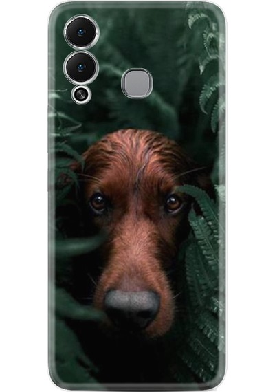 Infinix Hot 12 Play Kılıf Resimli Desenli Baskılı Silikon Flowers Dog 1346
