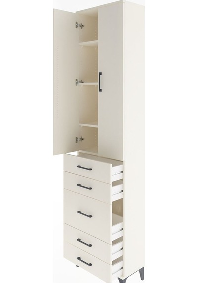 Arges Dolap 4 Raflı 5 Çekmeceli 2 Kapaklı 60x30x243 Aytaşı-ay... Aytaşı