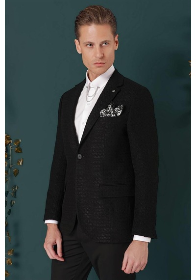 Efor C 660 Slim Fit Siyah Spor Ceket Siyah