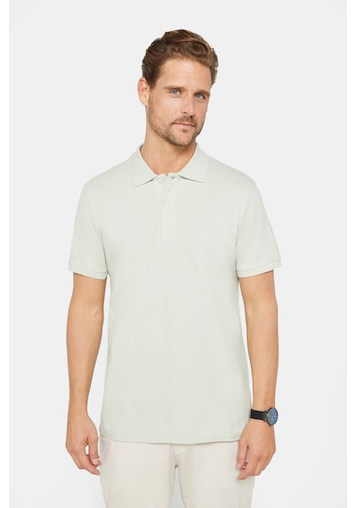 Tudors Erkek Slim Fit Dar Kesim %100 Pamuk Düz Pike Gri Polo Yaka Tişört-30537 Gri