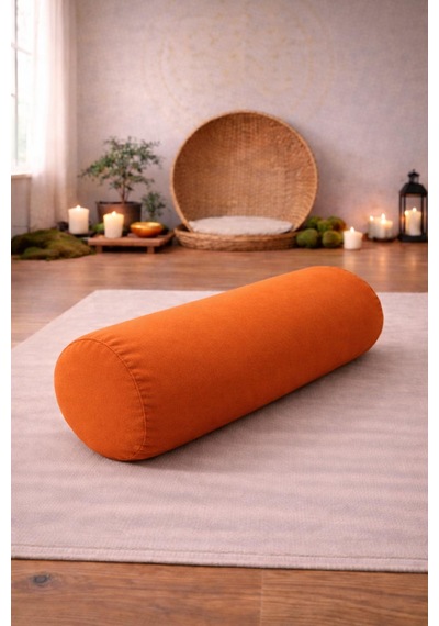 Yuvarlak Zafu Meditasyon Minderi & Bolster Minderi İkili Yoga Meditasyon Minder Seti Turuncu