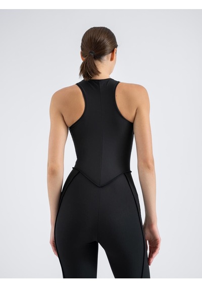 Lismina Sculpt Line Askılı Spor Tayt Tulum Siyah
