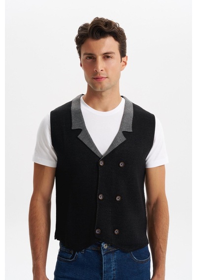 AR-MA Arma Erkek Slim Fit Örme Likralı Pike Yelek Kısa Kollu, %90 Akrilik %10 Wool K0yyo0857 Siyah AR-MA Arma Erkek Slim Fit Örme Likralı Pike Yelek Kısa Kollu, %90 Akrilik %10 Wool K0yyo0857 Siyah
