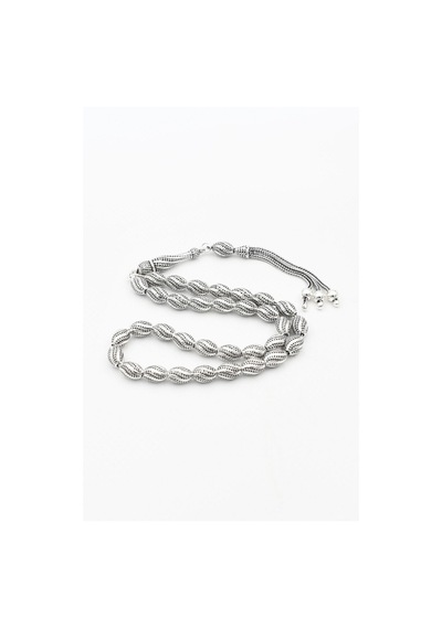 Erkek 925 Ayar Gümüş Kalem Işçilikli Oksitli Tesbih Orta Boy -22 Gr- 901352 Gümüş