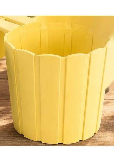 3d Baskı Askılı Balkon Saksısı Dikey Çizgili Dekoratif Çiçek Ve Aromatik Bitki Saksısı - Sarı