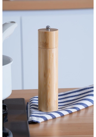 Acar Bambu Yuvarlak Değirmen - 20 Cm Kahverengi