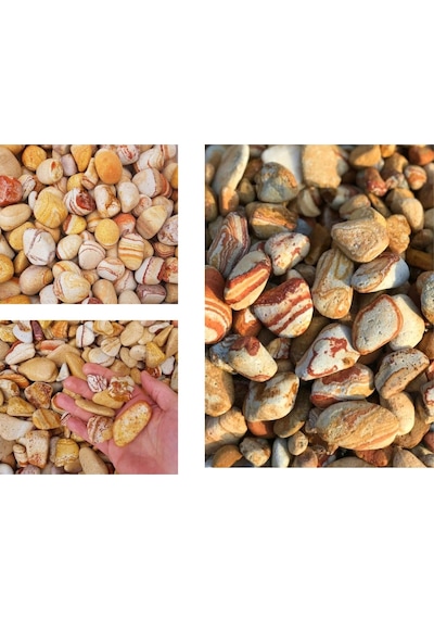 DOLOMİT TAŞI SARI ÇİZGİLİ 4-6 cm 5 KG DOĞAL DEKORASYON TAŞI