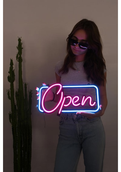 Open Neon Işık Modern