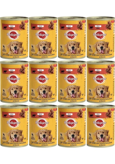 Pedigree Biftekli Konserve Yetişkin Köpek Maması 12 x 400 G