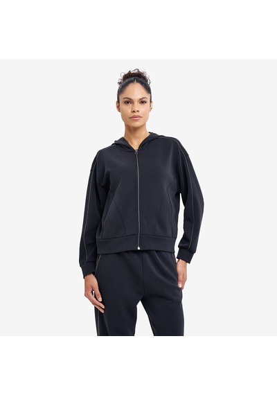 Lescon Siyah Kadın Fermuarlı Kapüşonlu Sweatshirt 26n-2101