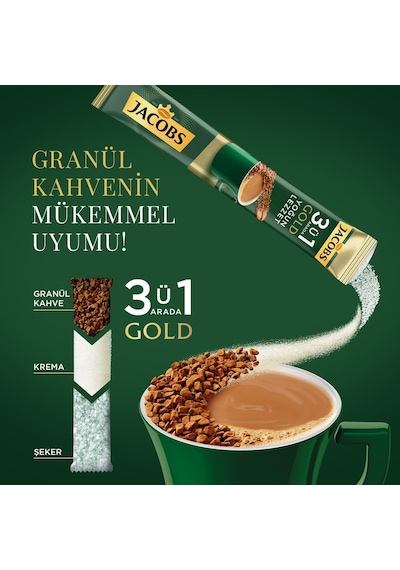 Jacobs 3ü1 Arada Yoğun Lezzet 1 Kutu 40 Adet 18 G Granül
