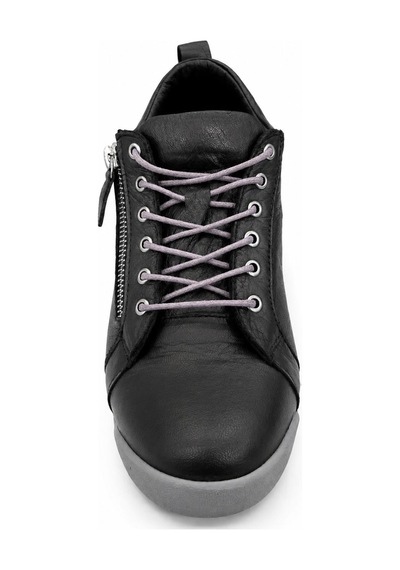 Papucumun Dünyası Kadın Hakiki Deri Yan Fermuar Detaylı Casual Sneaker Siyah