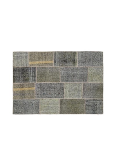 El Dokuması Patchwork Vintage Yün Pamuk Çizgili Halı 1202 160 X 230 Cm Çok Renkli