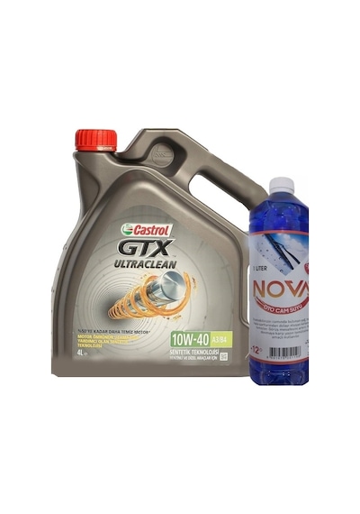 Castrol GTX 10W-40 A3/B4 Yarı Sentetik Motor Yağı 4 L + Cam Suyu 1 L