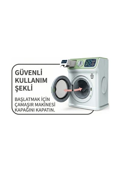 Gerçekçi Sesli Ve Işıklı Dokunmatik Ekranlı Oyuncak Çamaşır Makinesi - Evcilik Seti