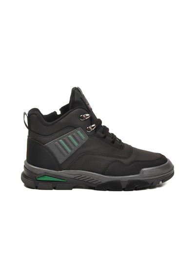 Siyah Yeşil Kaymaz Taban Fermuarlı Unisex Outdoor Bot 444 G Siyah-yeşil