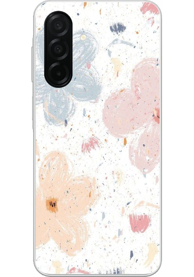 Samsung Galaxy A26 Uyumlu Pastel Soyut Çiçek Ve Leke Desenli Baskılı Silikon Kılıf Renkli