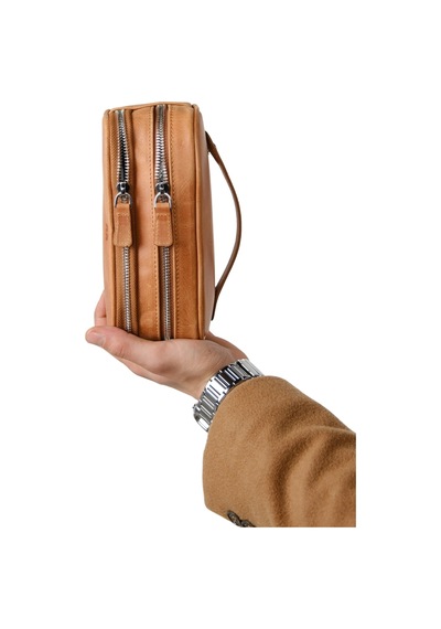 Mft Leather Hakiki Deri Unisex El Çantası Naina 1134 Tiguan Camel
