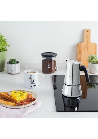 Venus: 4 Cups Ocak Üstü Espresso Pişirici - 170ml - Gümüş Renk - Paslanmaz Çelik Gövde - Patentli Güvenlik Valfi - Tüm Ocak Türleri İçin Uygundur İndüksiyon Dahil