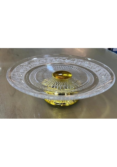 Esonez Ayaklı Sunum Tabağı 25 Cm Şeffaf