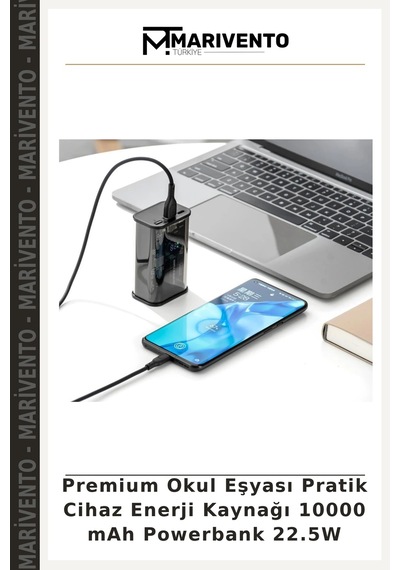 Premium Okul Eşyası Pratik Cihaz Enerji Kaynağı 10000 Mah Powerbank 22.5w Çok Renkli