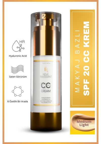 Spf20 Makyaj Bazlı Cc Krem Cilt Tonu Eşitleyici Nemlendirici Reveravissant Bej