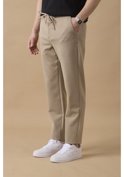 Braccas Erkek Regular Fit Orta Bel Düz Paça Bej Pantolon Bej