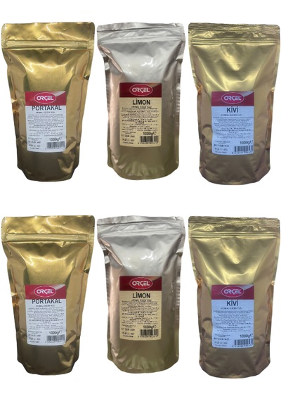 Orçel Portakal + Kivi + Limon Aromalı İçecek Tozu 6 x 1 KG