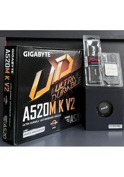 Rbd1703 Gigabyte A520m-k Anakart / Ryzen 7 5700x / 16gb Ram / Stok Fan Bundle Set
